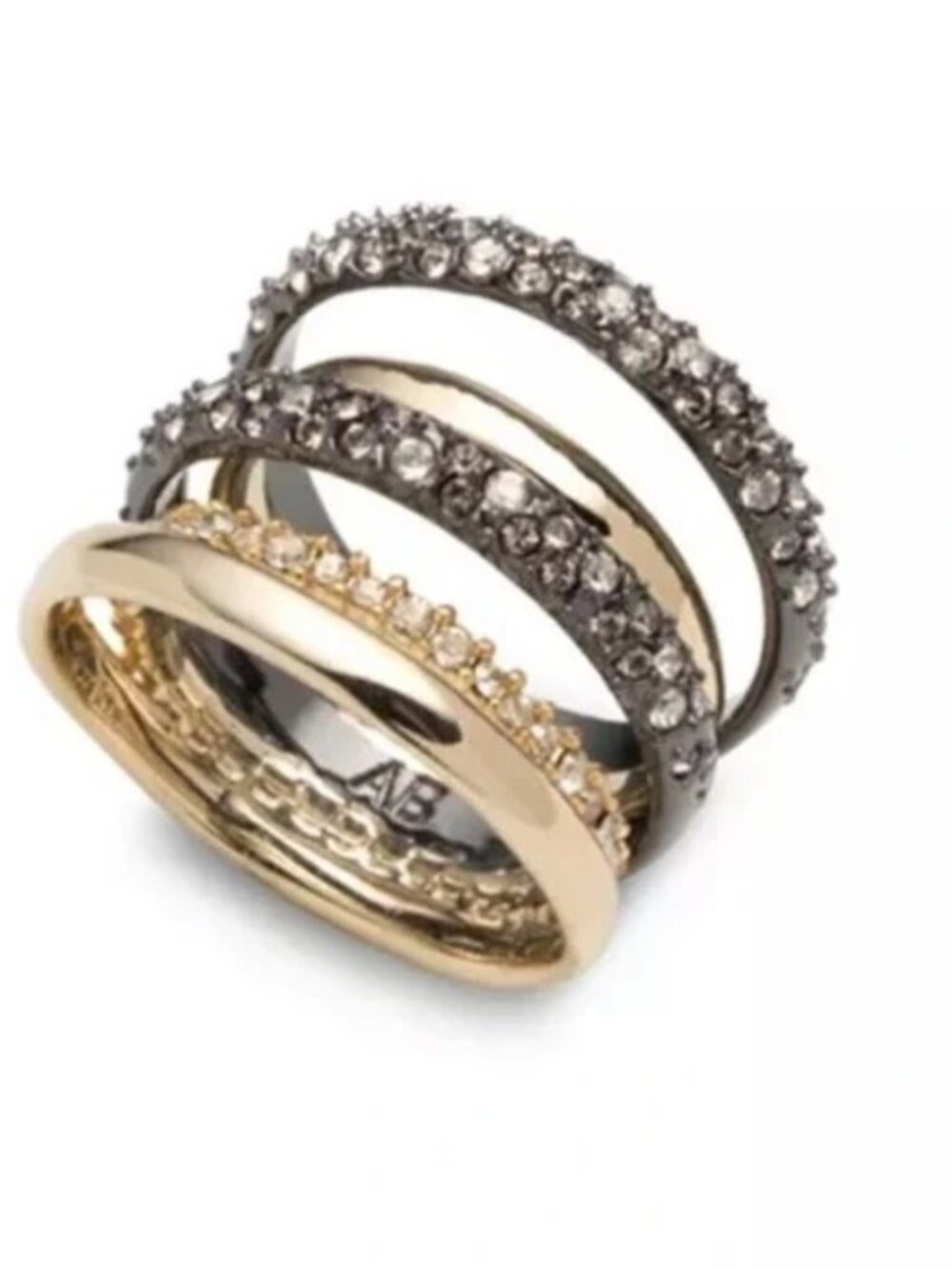 Alexis Bittar Pavé Orbit Crystal-Encrusted Layered Ring
